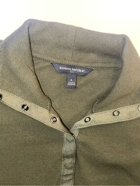 Banana Republic Olive Green Long Sleeve Snap Polo
